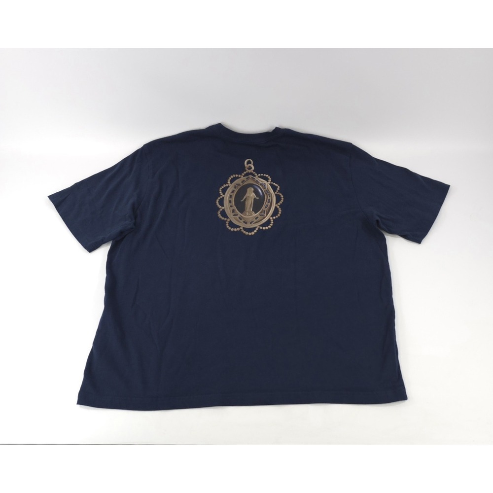 Aime Leon Dore Miraculous Mary Medal pendant Print Blue Tee 2XL
